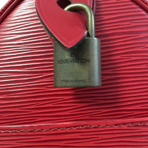 Authentic Louis Vuitton Speedy 25 bag red leather - Picture 7 of 16